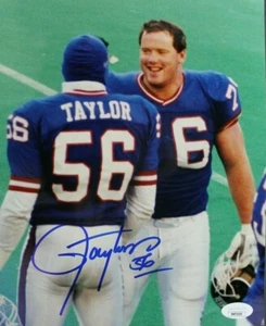 Lawrence Taylor HOF Autographed NY Giants 8x10 Signed Photo w/Jumbo Elliott JSA - Picture 1 of 4