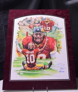 Robert Griffin III RG3 Signed w/custom matting Print by Doug West Unframed w/COA - Bild 1 von 10