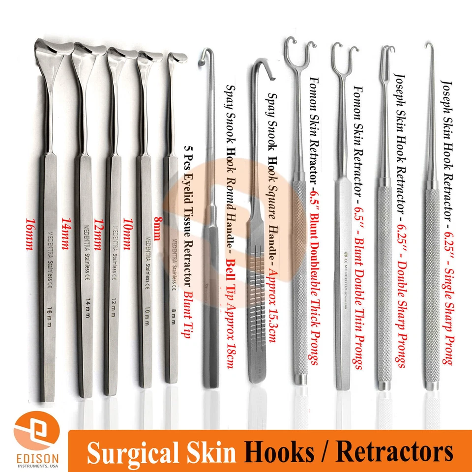 Surgical Veterinary Skin Hook Retractors General Surgery Soft Tissue Hooks - Image 1 of 1