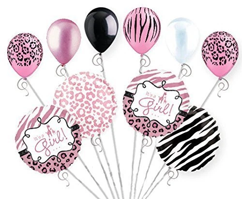 10 piezas Bebé Niña Dulce Safari Globo Ramo Baby Shower Bienvenido Hogar Cebra por Foto 1 de 1