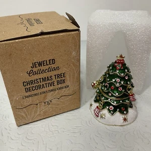 Cracker Barrel Christmas Tree Trinket Box New In Box - Picture 1 of 2