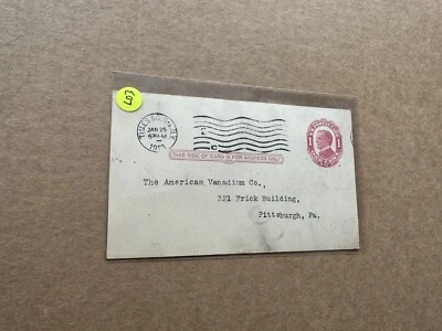 US 1912 Library Postal Card (L03) +UX24 + New York Public Library +General Chop - Image 1 of 2