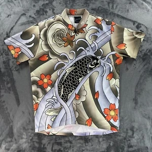 TERRY Cycling Jersey Women L 3/4 Zip Japanese Koi Fish Art Kit Racing - Picture 1 of 14