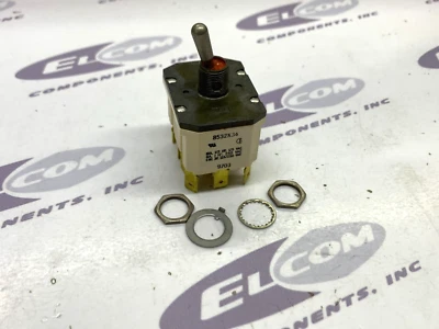 Interruptor de palanca Eaton 8532K34 4Pdt 12 conexiones 20A 28VDS montaje en panel roscado Foto 1 de 4