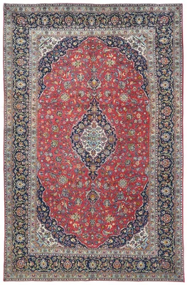 Винтажный ручной работы восточный ковер красный медальон дизайн домашнего декора ковер 8 X 12 футов - Изображение 1 из 4