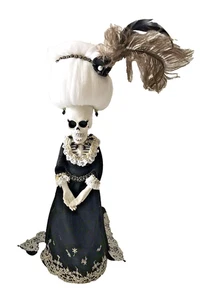 Fancy Victorian Lady 21" Tall Skeleton Day of the Dead Halloween Tree Topper - Picture 1 of 6