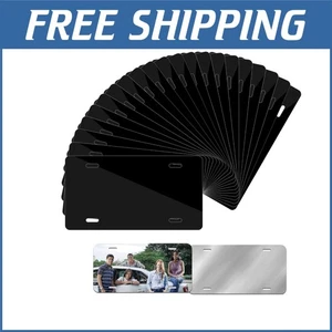 Waterproof Black Blank Aluminum Tags - 20 Pack for Easy Personalization - Picture 1 of 8