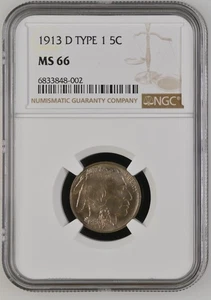 1913 D Buffalo Nickel NGC MS-66 TYPE 1 - Picture 1 of 2