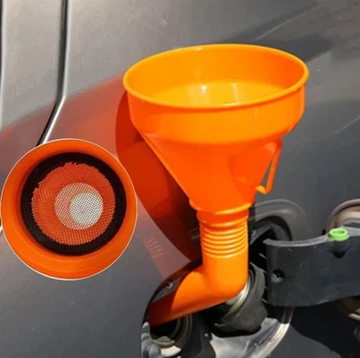 2pcs Long Spout Oil Funnel with Filter for Motorcycle & Car Refueling - NEW - Image 1 of 4
