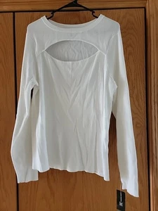 INC International Concepts XL White Rib Knit  Cutout  Sweater Top NWT - Picture 1 of 4