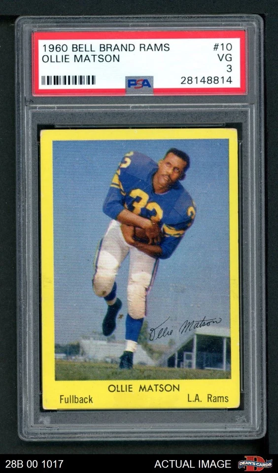 1960 Bell Brand Rams #10 Ollie Matson HOF PSA 3 - VG - Image 1 of 1