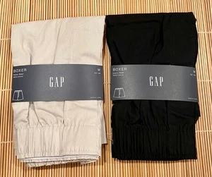 2 Paar GAP MEN Boxershorts Gummibund 100% Baumwolle einfarbig schwarz Nebel grau Große 35-36 - Bild 1 von 2