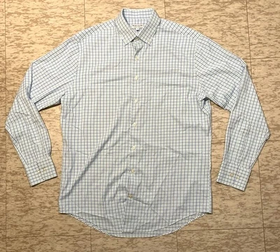 Camisa Peter Millar Para Hombre Verano Comodidad Cuadros Manga Larga Con Botones Talla M Foto 1 de 4