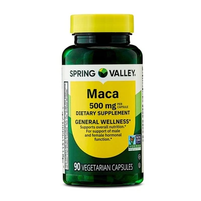 Spring Valley Maca Root 500 mg Capsules, Male & Female Hormonal Support, 90 Ct - Image 1 of 4