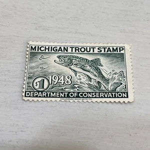 1948 Michigan Trout Stamp MNH - Picture 1 of 2