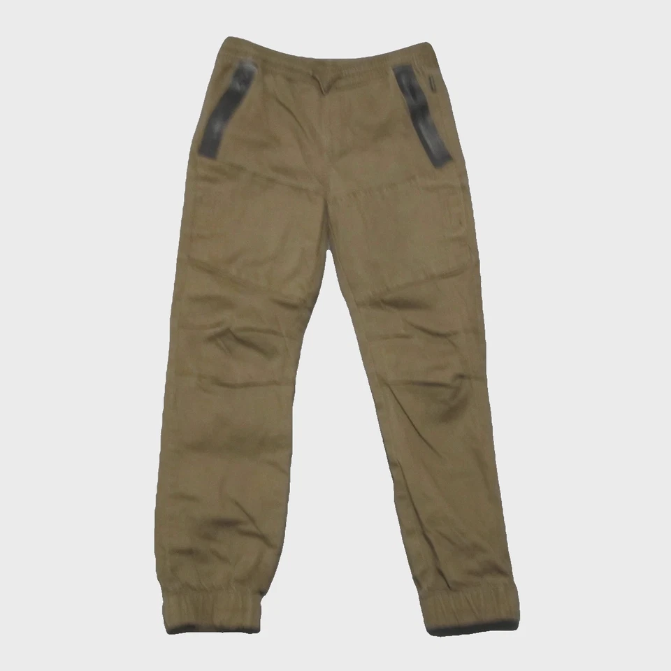 Calça jogger Ring of Fire meninos jovens tamanho grande (28x24) marrom zíper elástico - Imagem 1 de 4