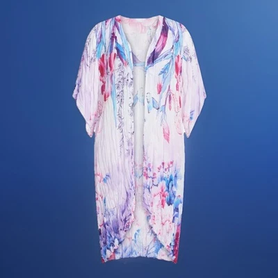 Plumero largo arrugado Avenue Plus Size Crush 22/24 rosa pastel púrpura nuevo con etiquetas Foto 1 de 3