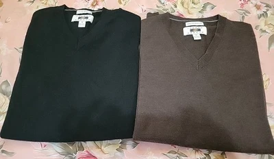 Joseph Abboud 100% Extra Fine Merino Wool Men’s Textured Crew Sweater Lot 2 M - Image 1 of 4