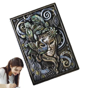 Embossed Leather Notebook Diary Notebook Embossed Leather Journal Writing Notebo - Picture 1 of 7