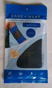 Care + Wear Ultra-Soft Antimicrobial PICC Line Cover Fits 9"-11" Bicep Black - Picture 1 of 2