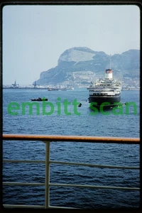 Original Slide, Italian Line Ocean Liner SS Cristoforo Colombo at Gibraltar 1961 - Picture 1 of 1