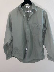 Milano Uomo Dress Green Button Up Shirt Men's Size 16 34/35