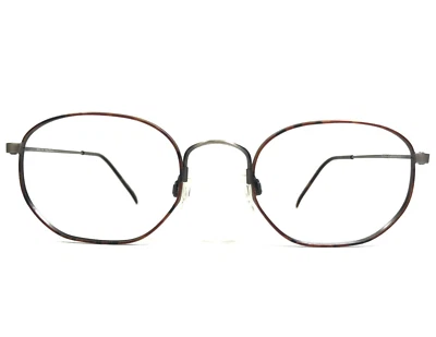 Vintage Flexon Eyeglasses Frames Flexibles 132 Amber/Pewter Tortoise 48-20-140 - Image 1 of 4