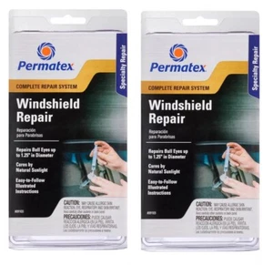 Permatex Set 2 Professional Windshield Repair Kit Bull Eyes Up To 1.25" Diameter - Picture 1 of 1