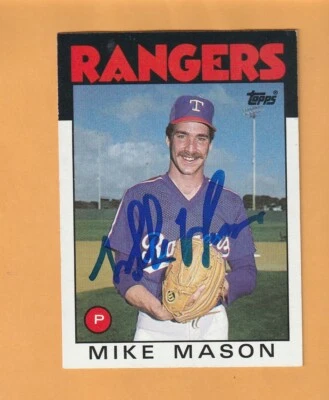 Mike Mason Texas Rangers AUTO Signed 1986 Topps St. Louis Park Minnesota 6F - Image 1 of 2