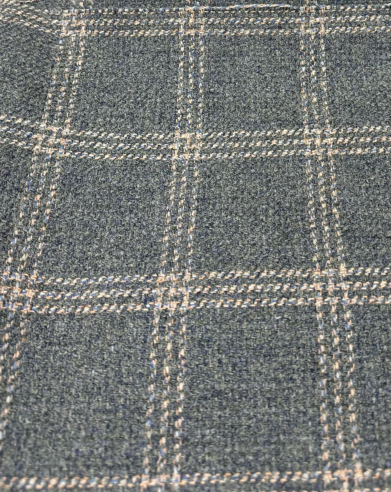 Mulberry Lee Jofa 100% Wool Check Uphol Fabric- Bute Blue Green 3.5yd FD749.G107 - Image 1 of 3