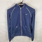 Vintage Nike Dri-Fit Track Jacket Blue Pockets Full Zip Y2K Women's Medium 8-10