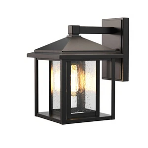 Outdoor Wall Light Fixtures Vintage Porch Yard Lantern Sconce E27 IP44 Black - Picture 1 of 31