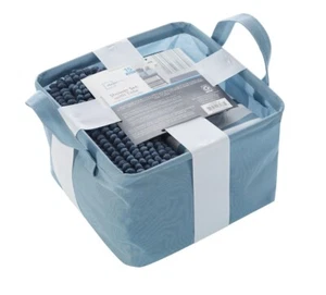 Mainstays 15 Pieces Shower Set with Tote - Blue Multi Stripe - Picture 1 of 7