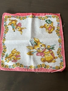 Vintage Children's Bunny Handkerchief - Picture 1 of 5