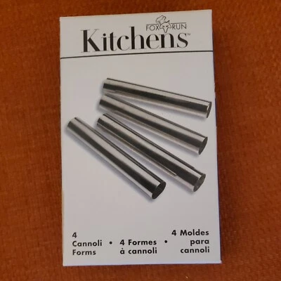 Fox Run Cannoli Forms = Set of 4 Steel Tubes Molds New in Box . - Image 1 of 4