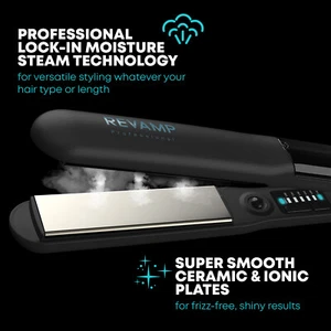 Plancha de pelo de cerámica REVAMP Progloss Steam Care - Plancha de salón - Imagen 1 de 7