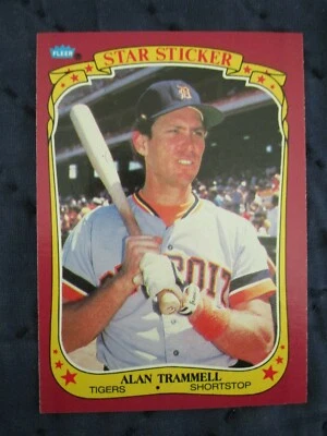 1986 FLEER BASEBALL  STAR STICKERS   ALAN TRAMMELL   #  121   DETROIT TIGERS - Image 1 of 4