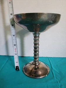 Silver Plated Angulo Goblet With Twisted Stem **Made In Spain - Picture 1 of 6
