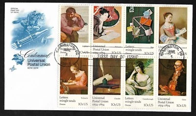 #1537a 10c Universal Postal Union - Letters mingle souls - Blue ArtCraft FDCB8 - Image 1 of 2