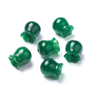 5pcs Natural Burmese Jadeite Jade Flower Beads Mini Craft Spacer Beading 10x9mm - Picture 1 of 2