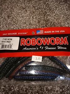 1 pack Roboworm 3' Ned Worms watermelon R&B  8 pack - Picture 1 of 1