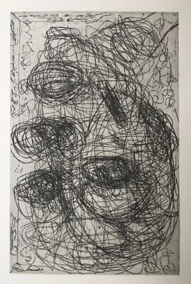 Pipi Paloma: Kopf 11 - Große signierte Original Radierung von 1993  - Bild 1 von 4