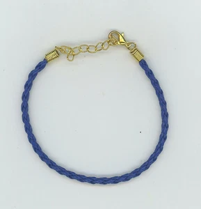 Armband geflochten Leder königsblau Farbe 8 1/4" - 9 3/4" lang B5-B7 - Bild 1 von 1