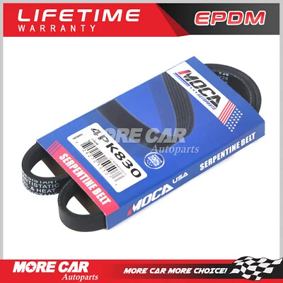 EPDM Accessory Belt 4PK830 for BMW 760Li Nissan Sentra Geo Tracker Pontiac Geo - Image 1 of 4