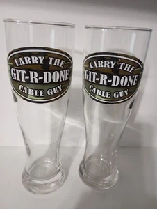 Larry The Cable Guy Git-R-Done Beer Glass - 8½" Tall - Two Glasses - Picture 1 of 4