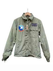 Genuine US Navy USN 1971 A-2 Cold Weather OD Green Deck Jacket Size Small #536 - Picture 1 of 10