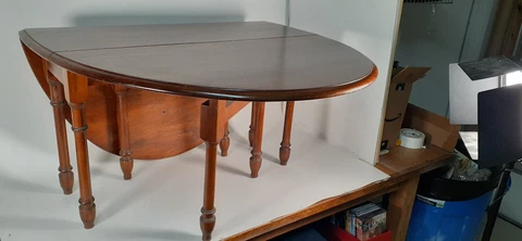 Antique Swing-leg Table, Child's or Coffee Table, Mahogany, Unusual Cover