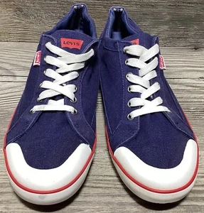 Levis Mens Laceup Canvas Casual Shoes Navy Blue Size 11 Skateboard Trainers - Picture 1 of 15