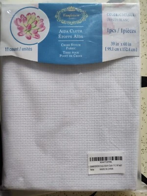 Cross Stitch Fabric 60 x 39" Classic Aida Cloth Large Size White One Piece New - Image 1 of 2