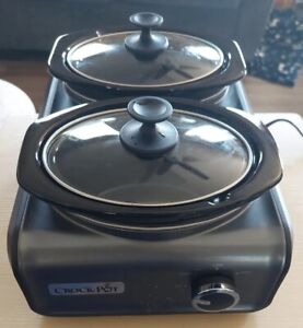 Crock-Pot SCCPMD1-CH Hook Up Double Oval Connectable 2 1-Quart Slow Cookers Pots